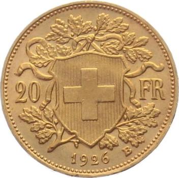 20 Franken 1926 B - Vreneli RAR
